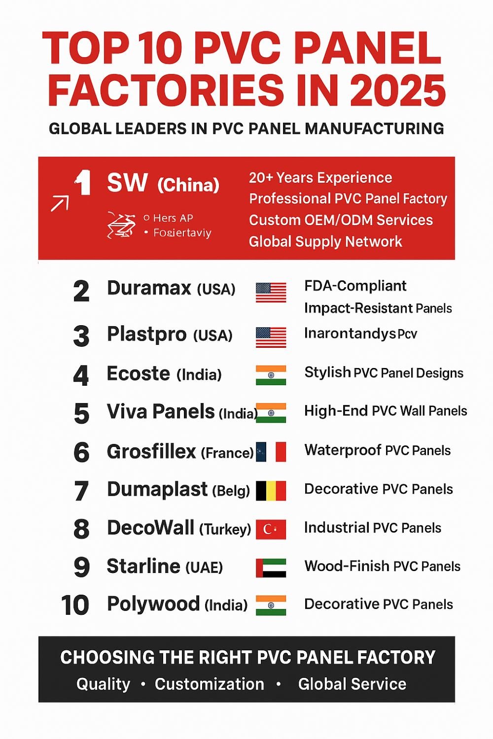 top 10 PVC panel factories