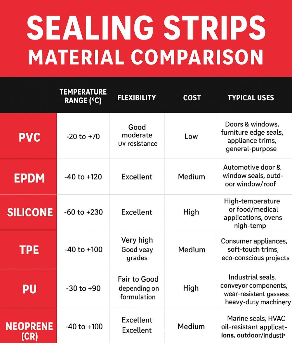 sealing strips materials