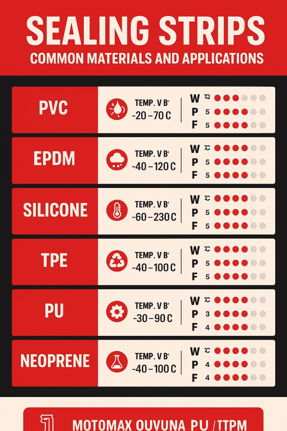 sealing strips materials