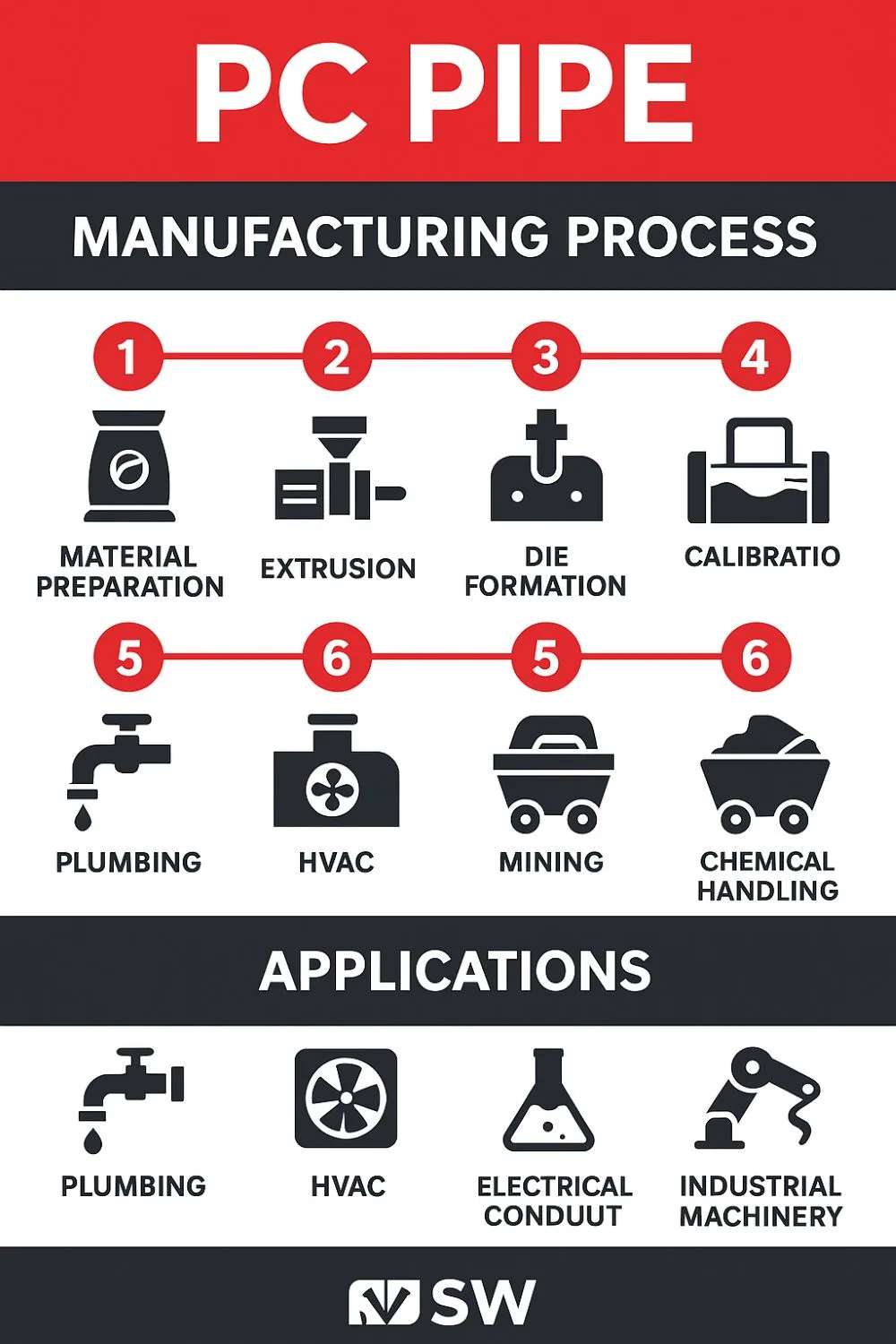 PC pipe manufacturing process