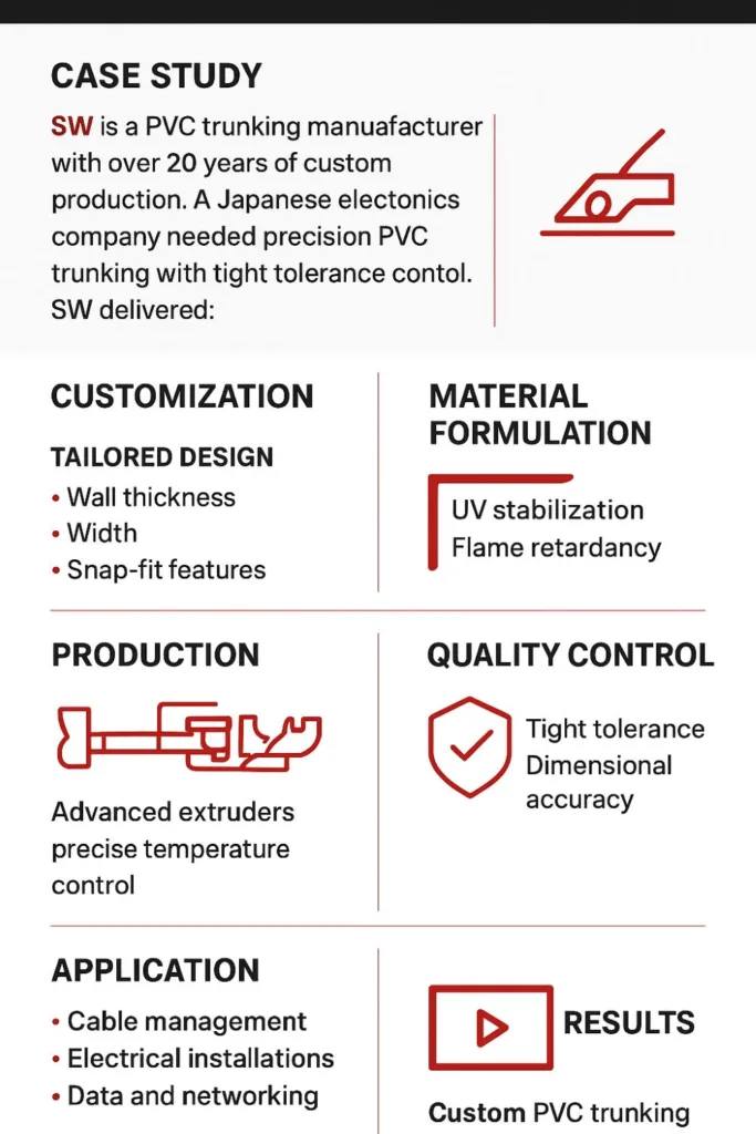 Custom PVC trunking solution for Japan client