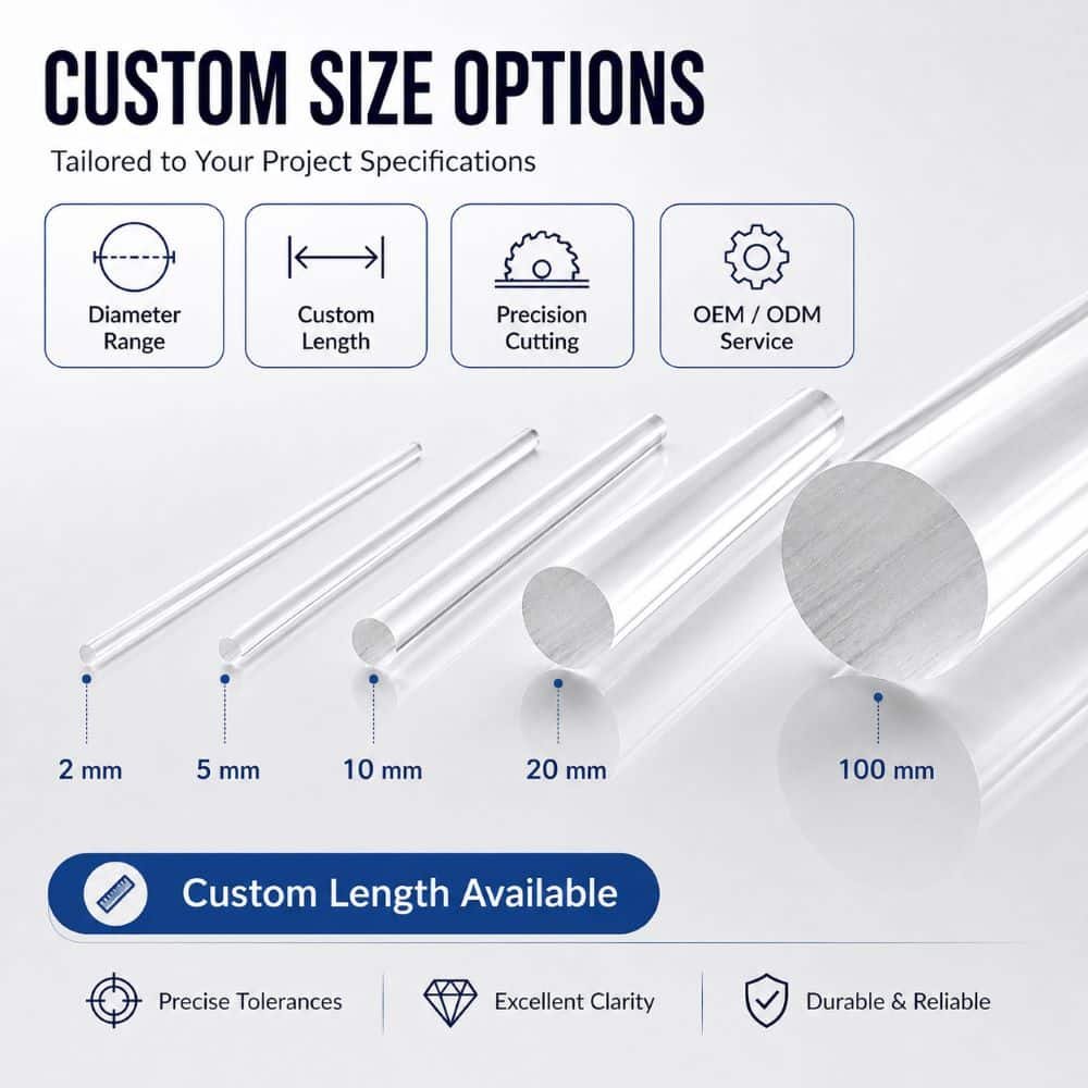 Extruded High Clear Acrylic PMMA Rod PMMA Plastic Round Rod