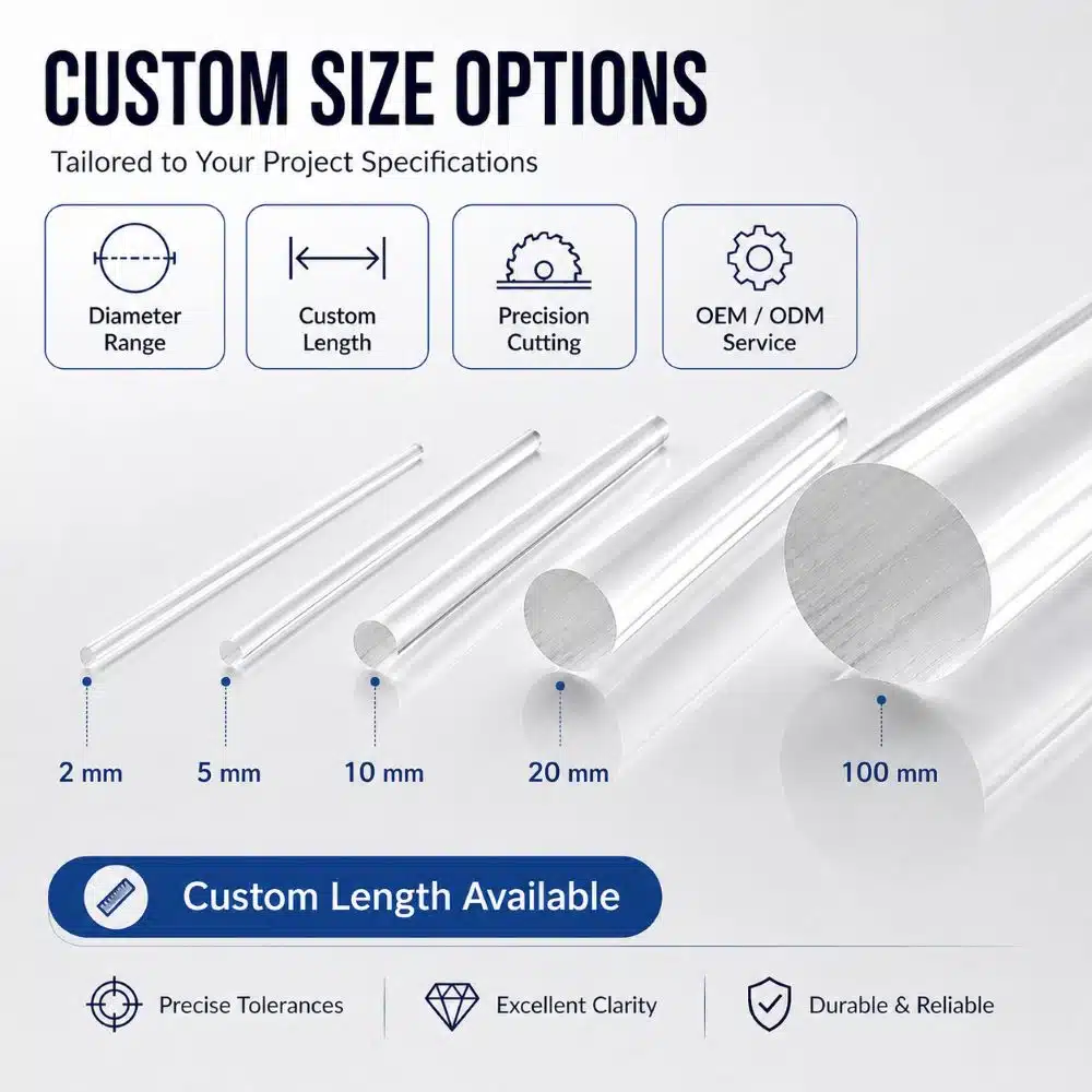 Extruded High Clear Acrylic PMMA Rod PMMA Plastic Round Rod