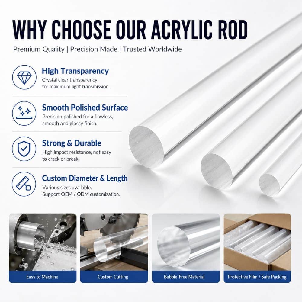 Transparent Acrylic Rod Factory High Quality Custom PMMA Rod