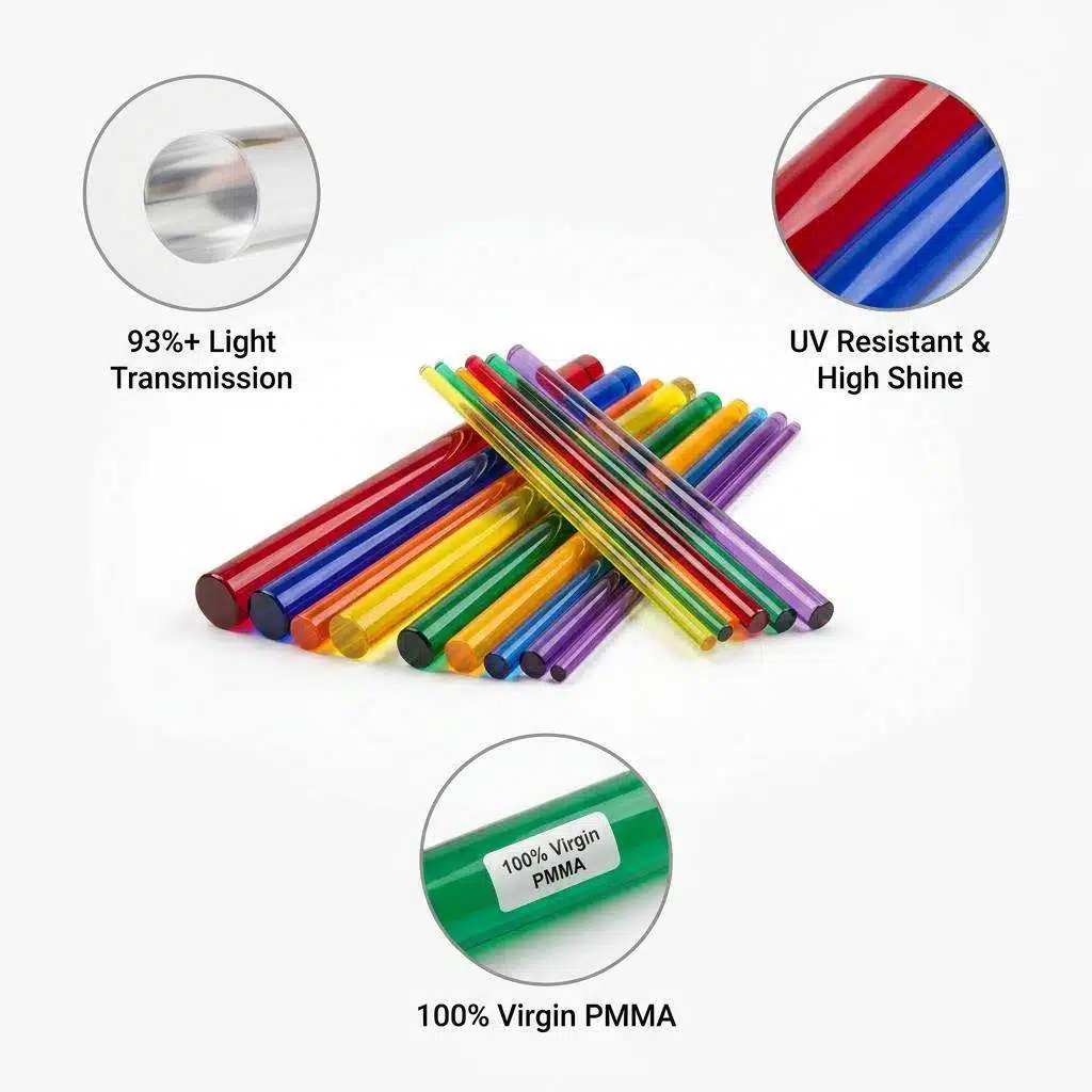 Coloful High-Transparency Acrylic Rod Factory Custom PMMA Rod – Bild 3