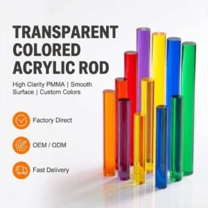 Colored Acrylic Rod with Over 93% Light Transmittance PMMA Rod