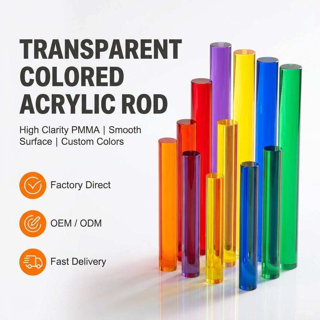 Colored Acrylic Rod with Over 93% Light Transmittance PMMA Rod
