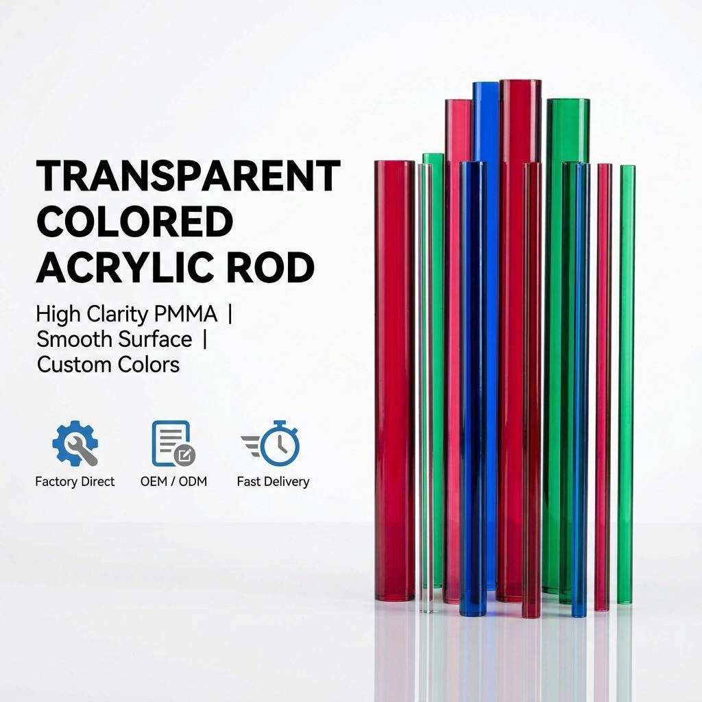 Colorful Acrylic Rod Premium Pigmented PMMA Customizable Size