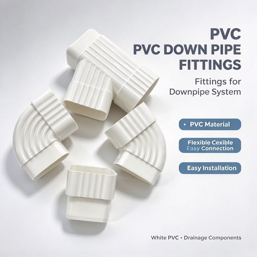 PVC Rain Gutter Parts PVC Down Pipe Fittings for PVC Gutter