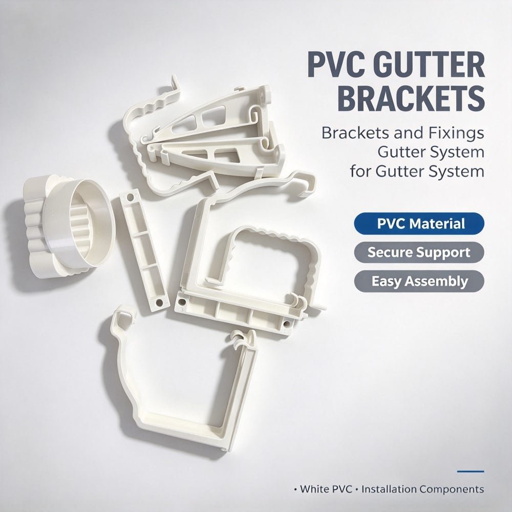 PVC Rain Gutter Parts PVC Bracket For Roof Rain Gutter