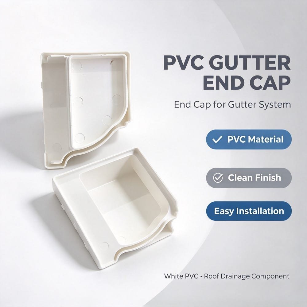PVC Gutter End Cap Extrusion for Rain Gutter System House Roof