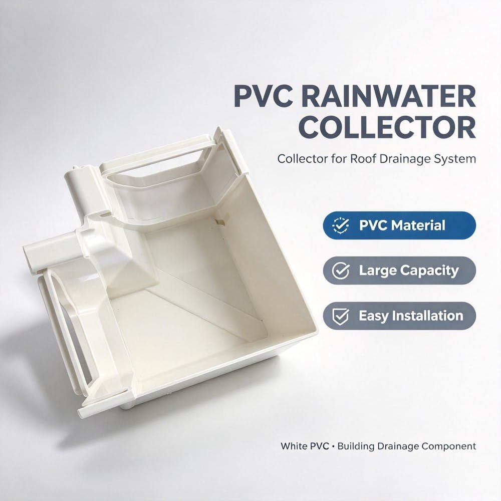 PVC Gutter Parts Rainwater Collector For Roof Drainage Channel
