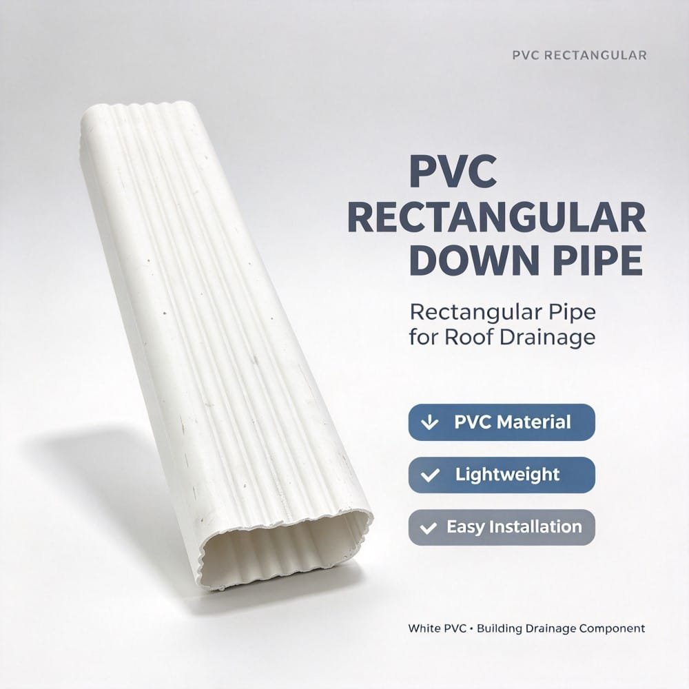 PVC Roof Drainage System Parts PVC Rectangular Down Pipe