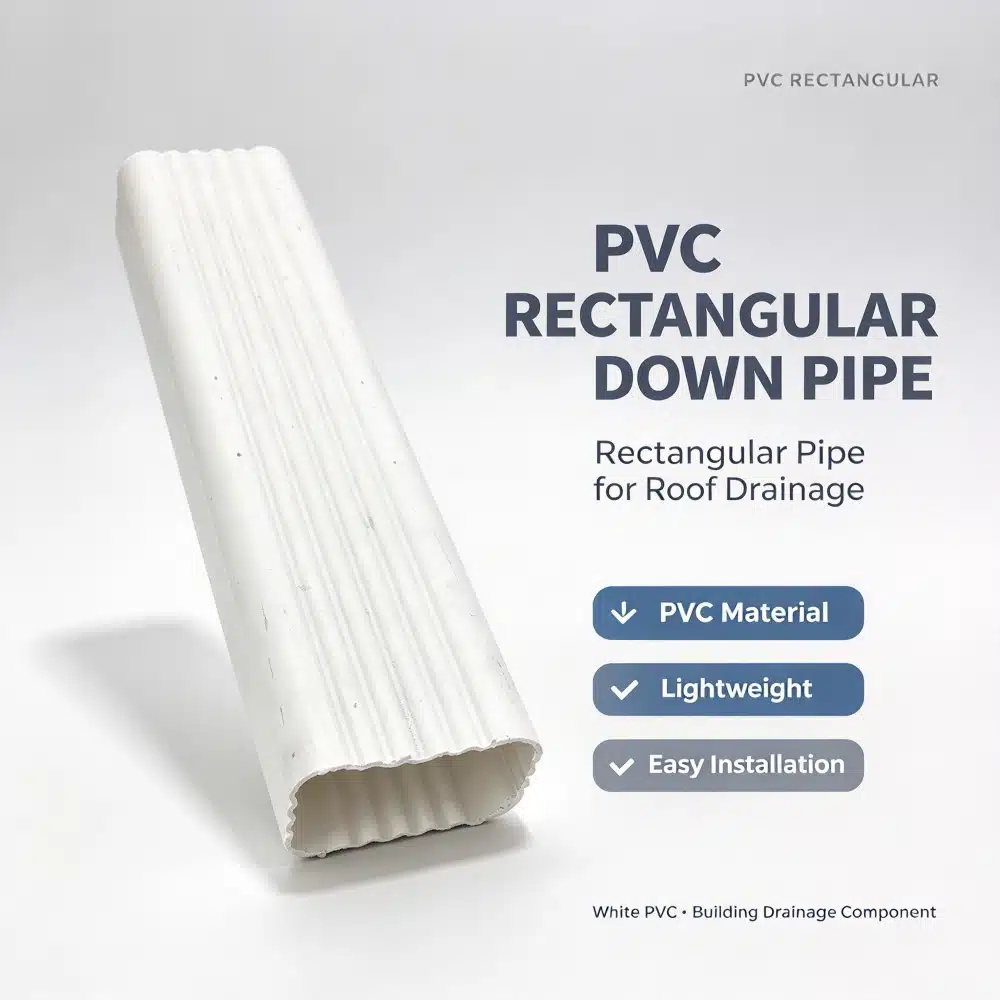 PVC Roof Drainage System Parts PVC Rectangular Down Pipe