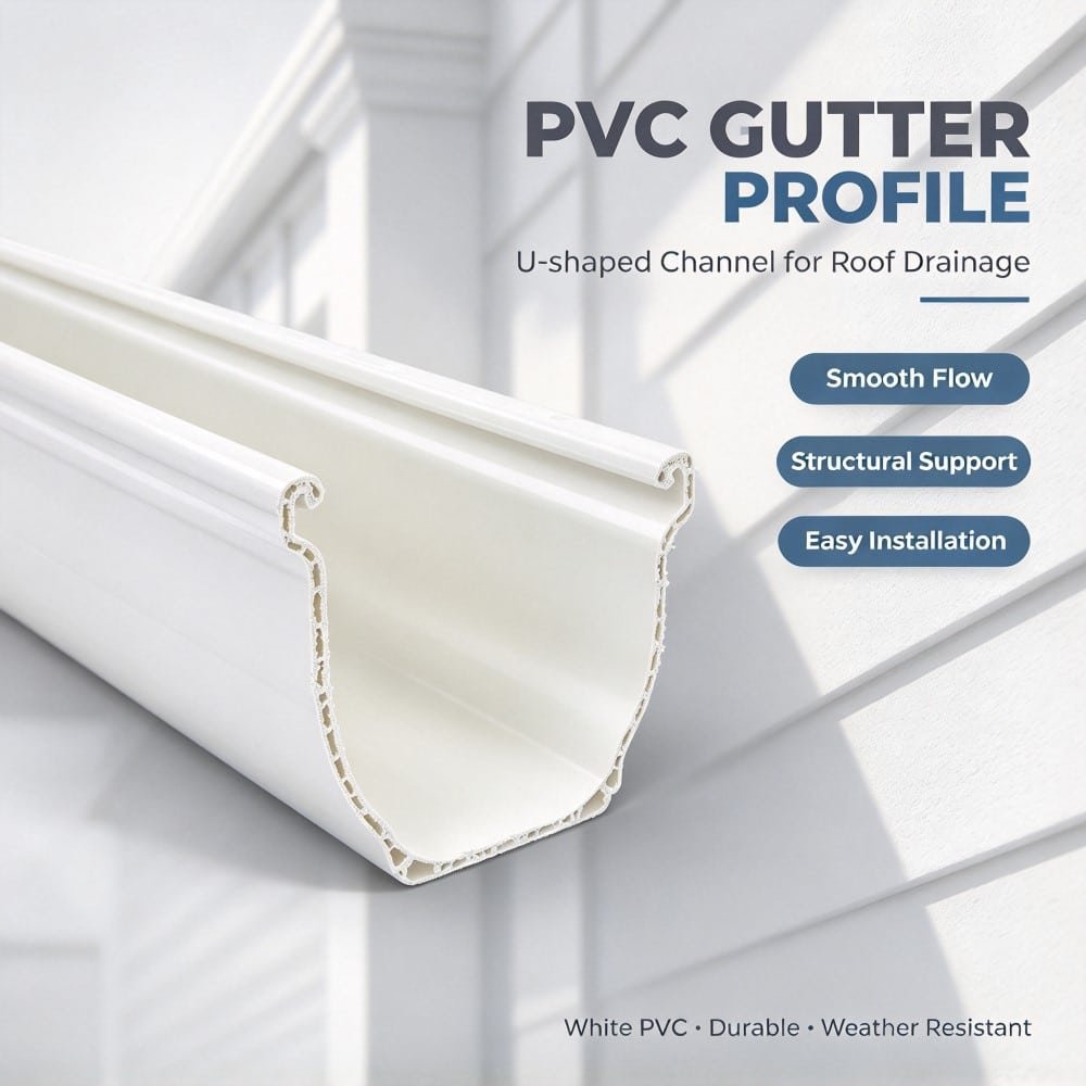 PVC Roof Drainage System Parts U-shaped Channel for Drainage
