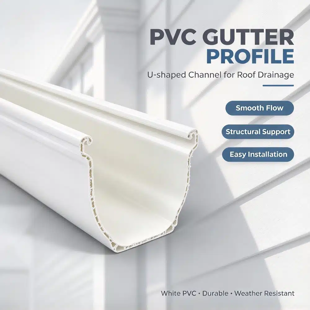 PVC Roof Drainage System Parts U-shaped Channel for Drainage